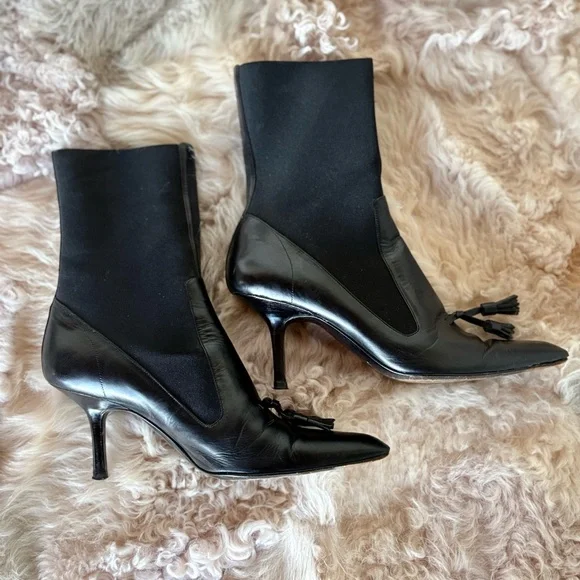 Yves Saint Laurent Black Heeled Boots - Picture 8 of 8